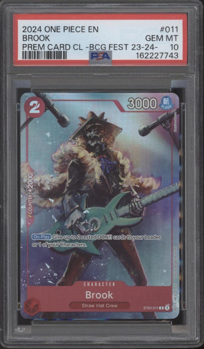 Brook One Piece Card Game Premium Card Collection BCG Fest 23-24 #011 PSA 10