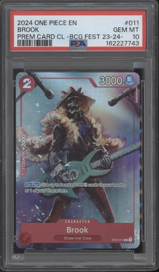Brook One Piece Card Game Premium Card Collection BCG Fest 23-24 #011 PSA 10