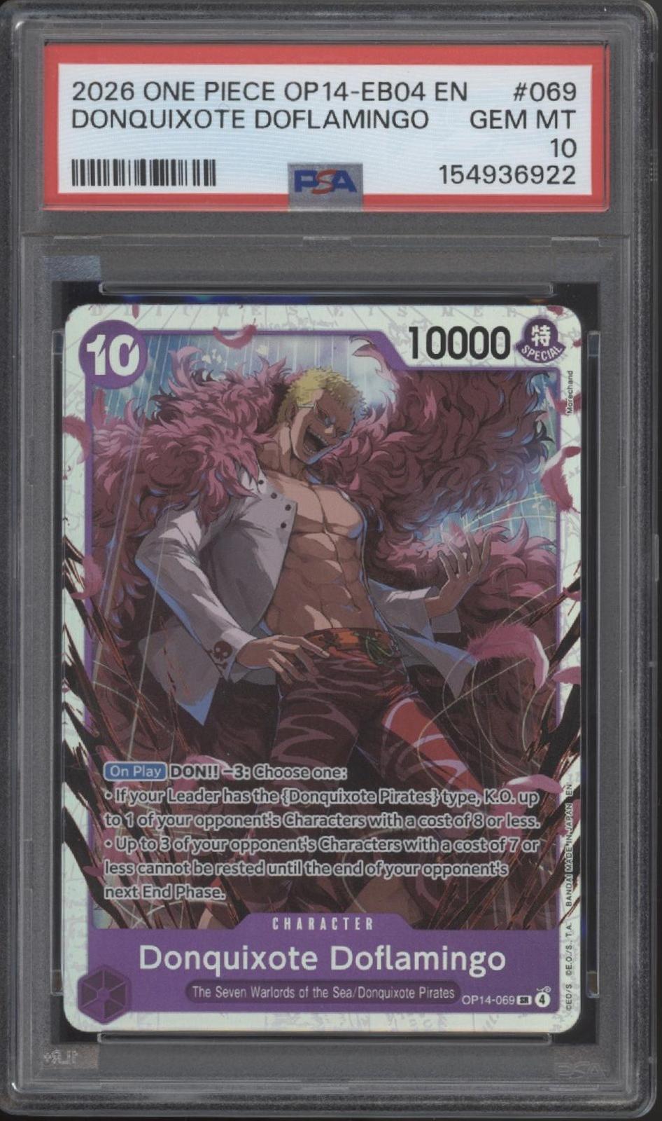 Donquixote Doflamingo One Piece Card Game OP14-EB04 #069 PSA 10