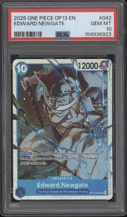 Edward Newgate One Piece Card Game OP13 #042 PSA 10