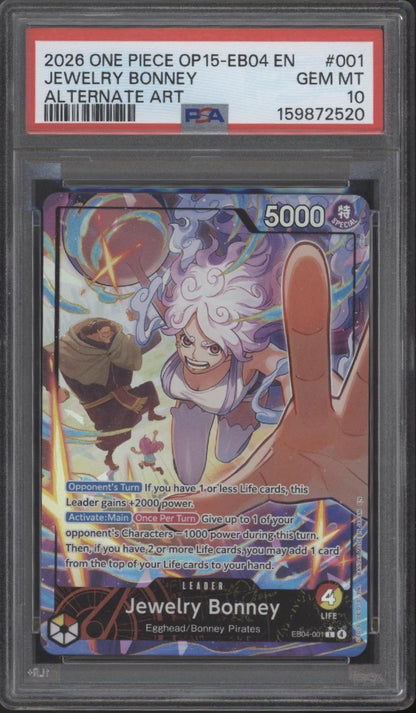 Jewelry Bonney One Piece Card Game OP15-EB04 Alternate Art #001 PSA 10