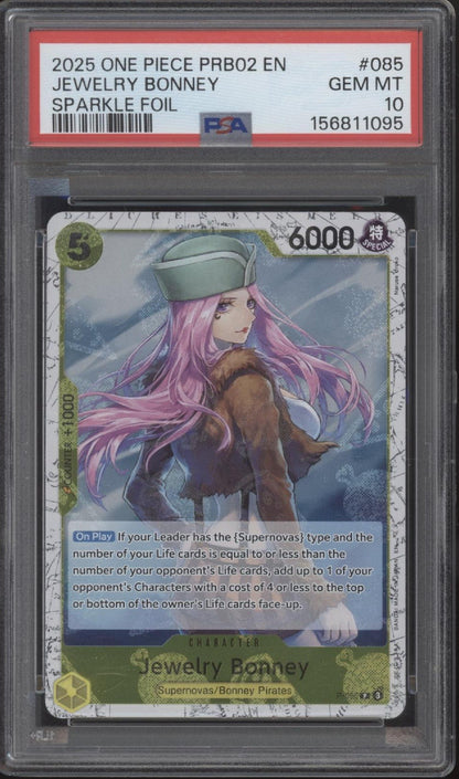 Jewelry Bonney One Piece Card Game PRB02 Sparkle Foil #085 PSA 10