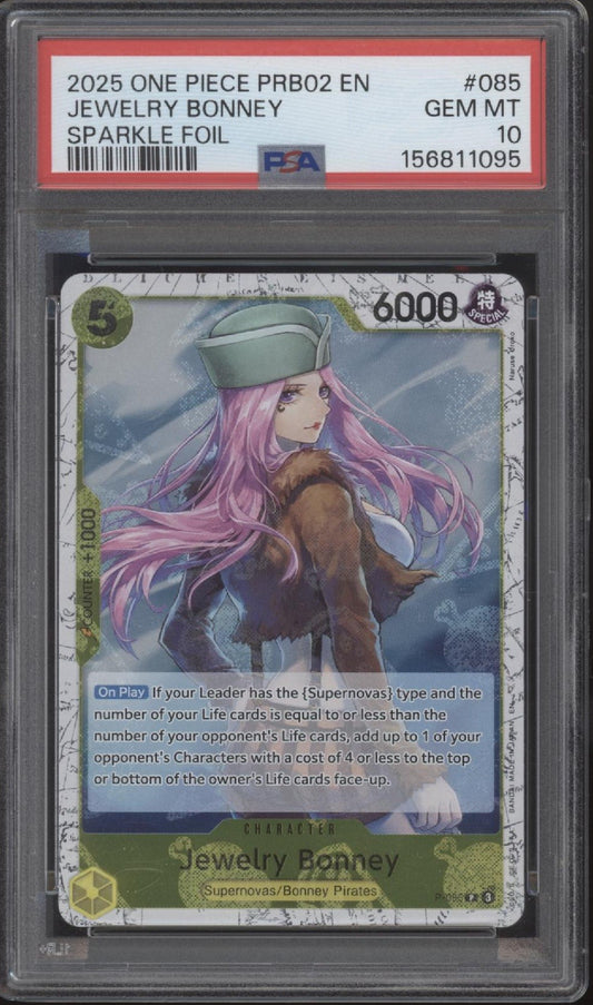 Jewelry Bonney One Piece Card Game PRB02 Sparkle Foil #085 PSA 10