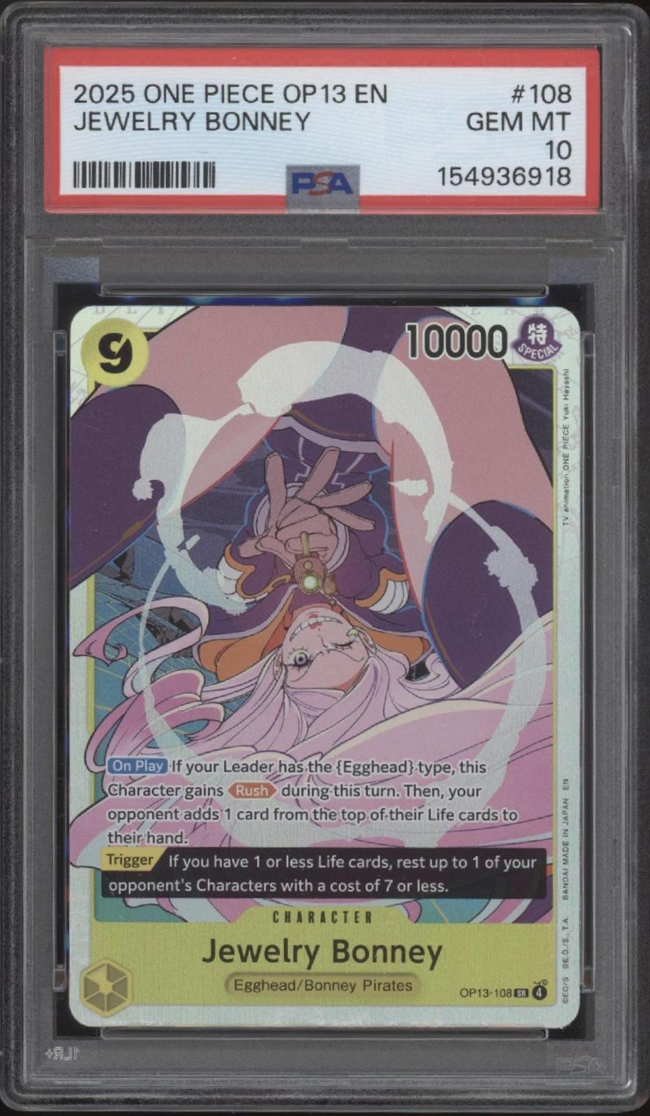 Jewelry Bonney One Piece Card Game OP13 #108 PSA 10