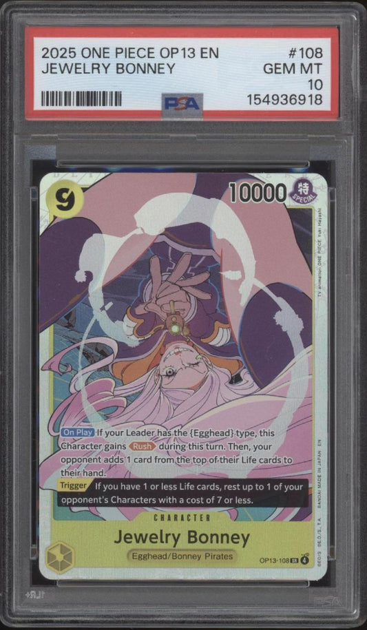 Jewelry Bonney One Piece Card Game OP13 #108 PSA 10