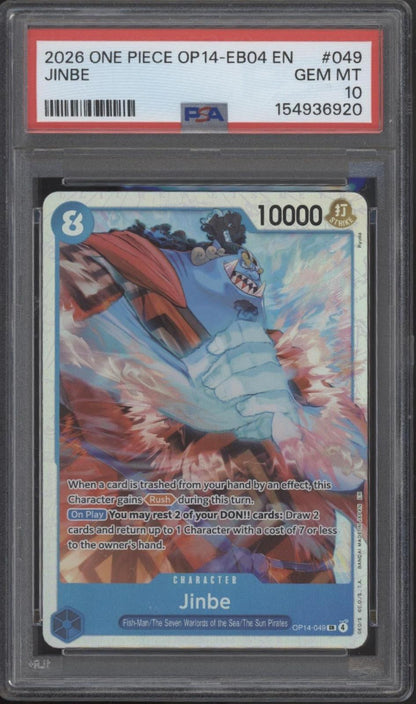 Jinbe One Piece Card Game OP14-EB04 #049 PSA 10