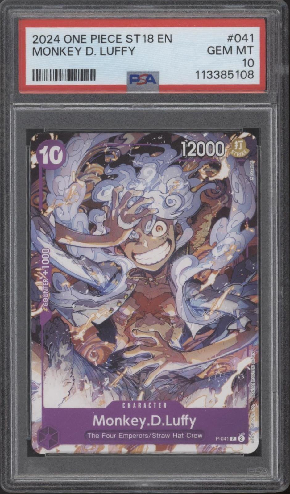 Monkey D Luffy One Piece Card Game ST18 #041 PSA 10