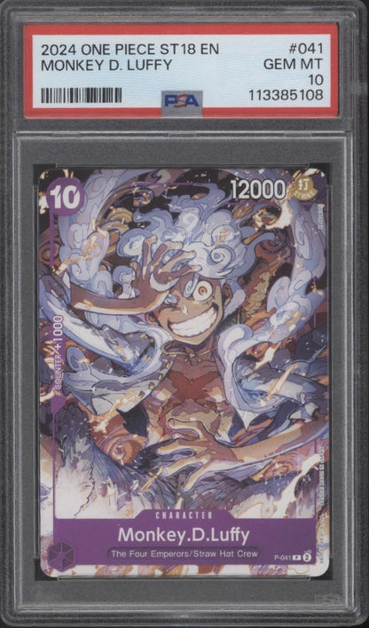 Monkey D Luffy One Piece Card Game ST18 #041 PSA 10