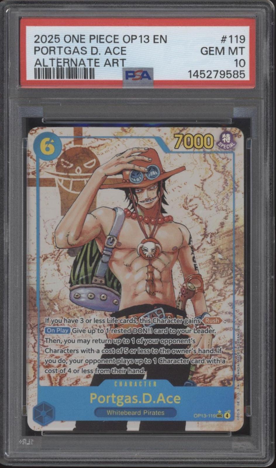 Portgas D Ace One Piece Card Game OP13 Alternate Art #119 PSA 10 #2