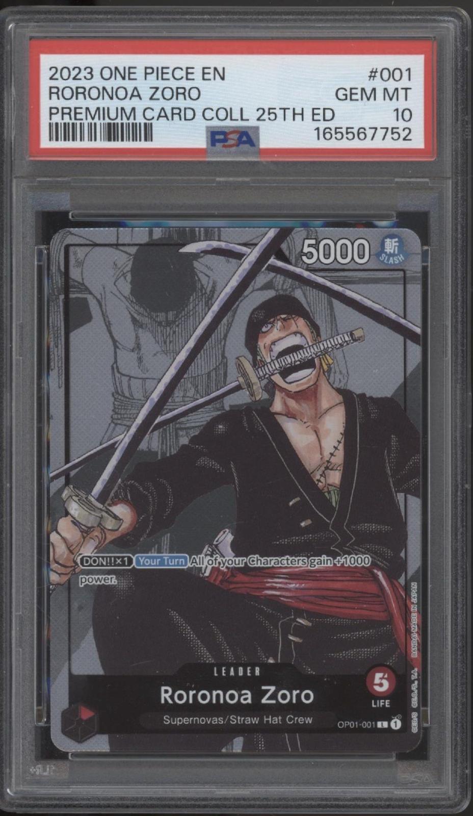 Roronoa Zoro One Piece Card Game Premium Card Collection 25th Ed #1 PSA 10 #2