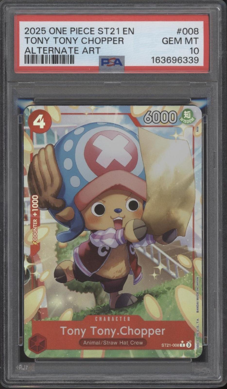 Tony Tony Chopper One Piece Card Game ST21 Alternate Art #008 PSA 10