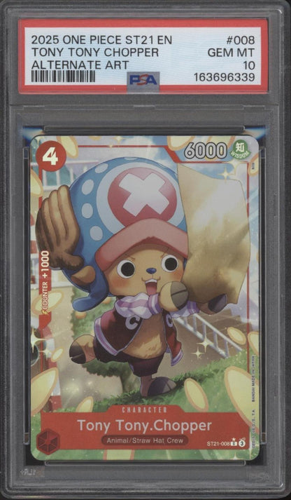 Tony Tony Chopper One Piece Card Game ST21 Alternate Art #008 PSA 10