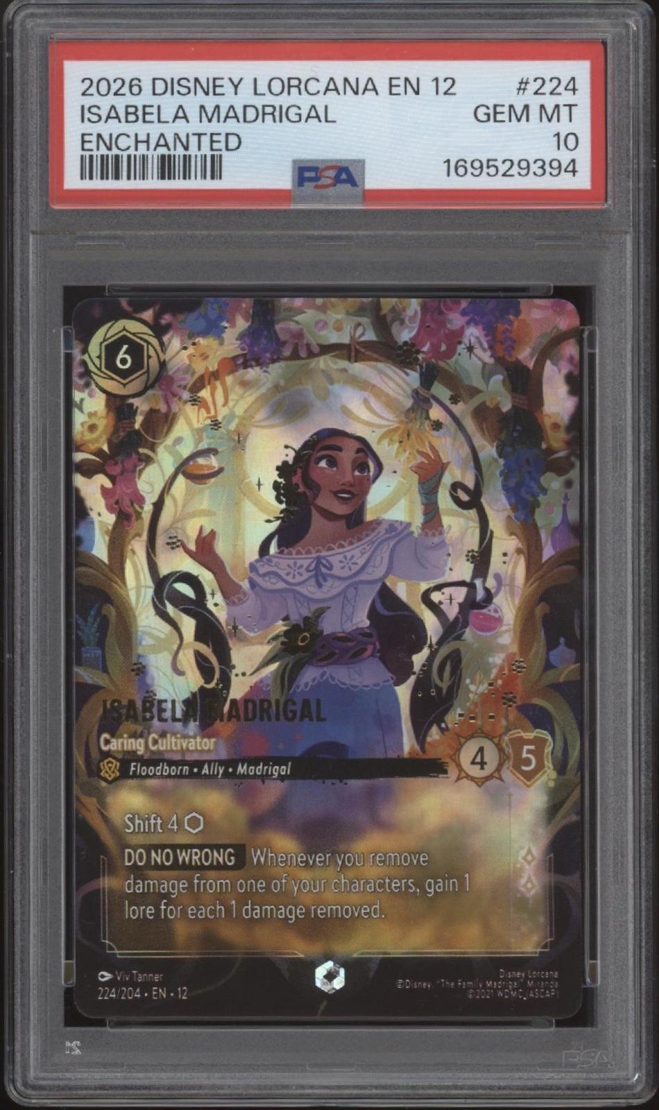 Isabela Madrigal Disney Lorcana Wilds Unknown Enchanted #224 PSA 10
