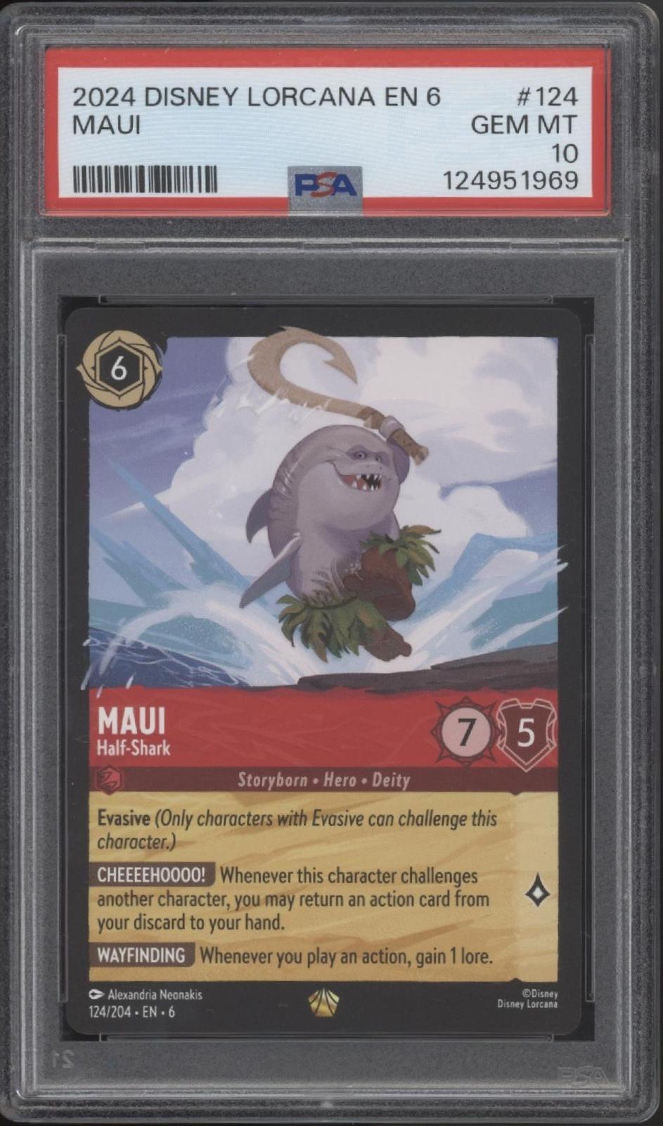 Maui Half Shark Disney Lorcana Azurite Sea #124 PSA 10