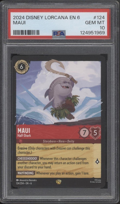 Maui Half Shark Disney Lorcana Azurite Sea #124 PSA 10