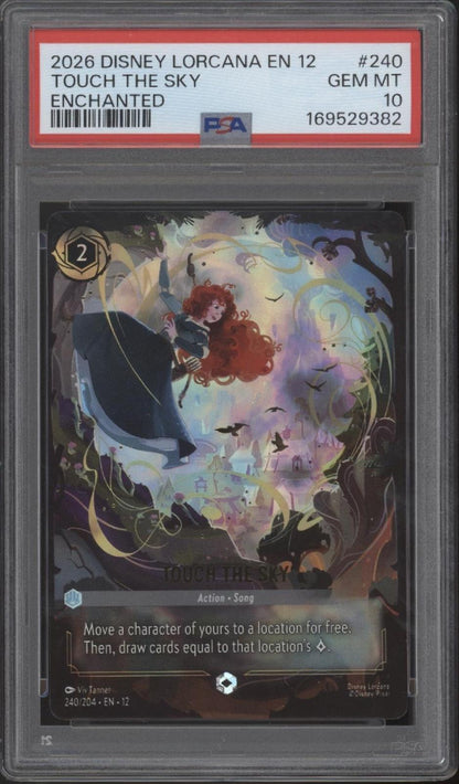 Touch the Sky Disney Lorcana Wilds Unknown Enchanted #240 PSA 10