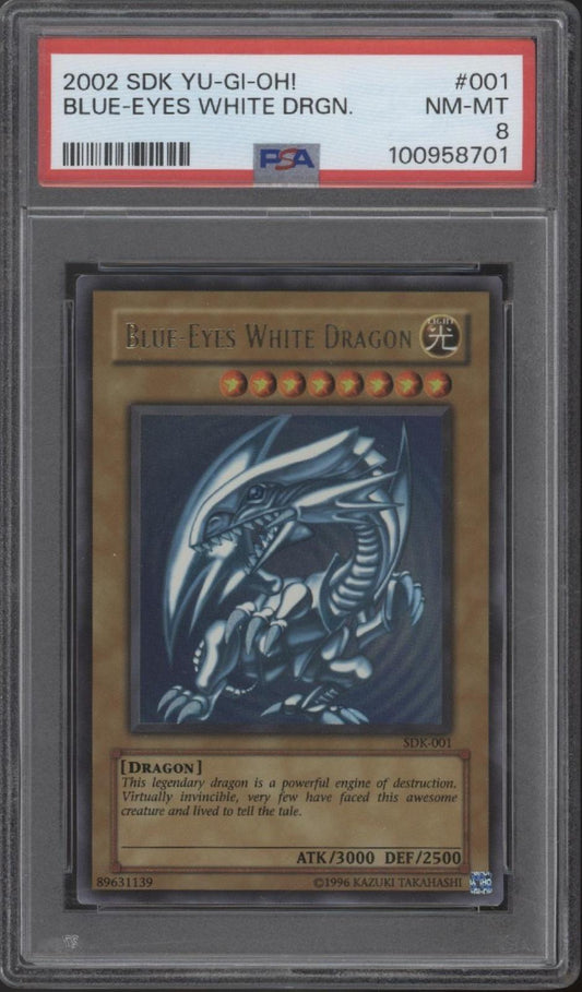 Blue-Eyes White Dragon Yu-Gi-Oh! SDK #001 PSA 8