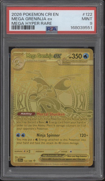 Mega Greninja ex Pokemon Chaos Rising Mega Hyper Rare #122 PSA 9 #2