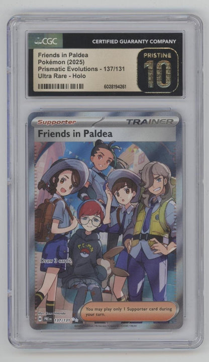 Friends in Paldea Pokemon Prismatic Evolutions Ultra Rare #137 CGC 10 Pristine