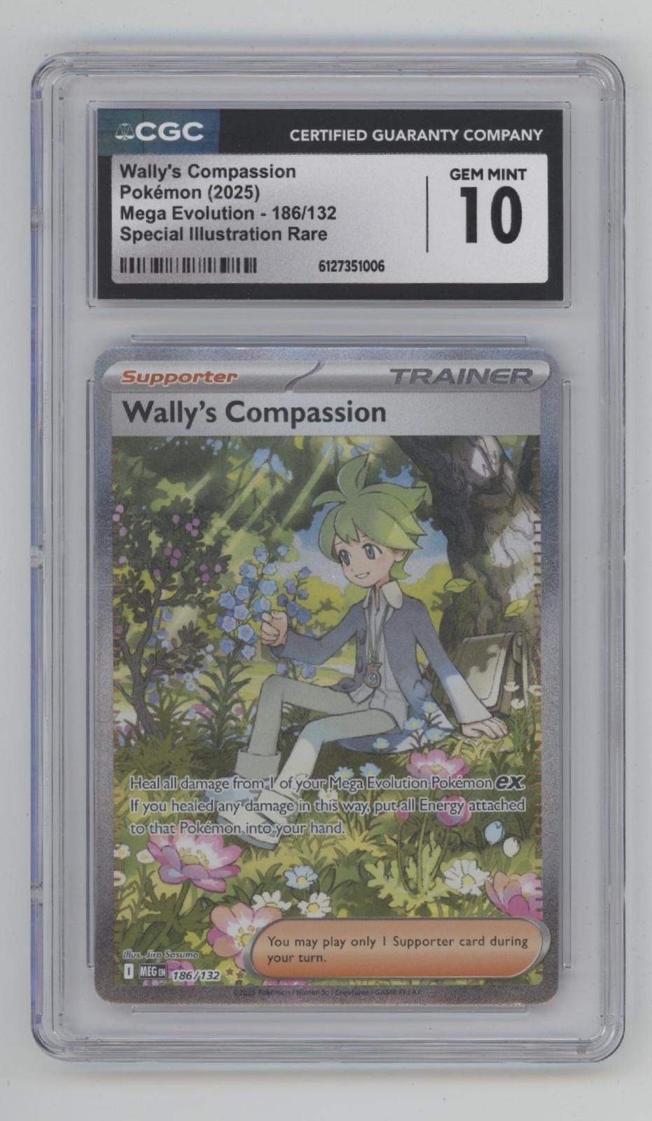 Wally's Compassion Pokemon Mega Evolution Special Illustration Rare #186 CGC 10