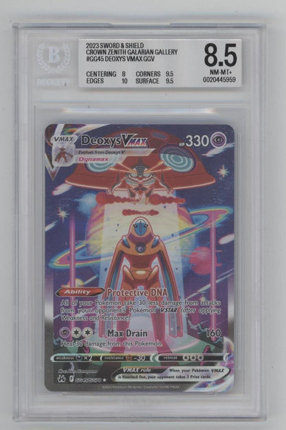 Deoxys VMAX Pokemon Crown Zenith Galarian Gallery #GG45 Beckett 8.5