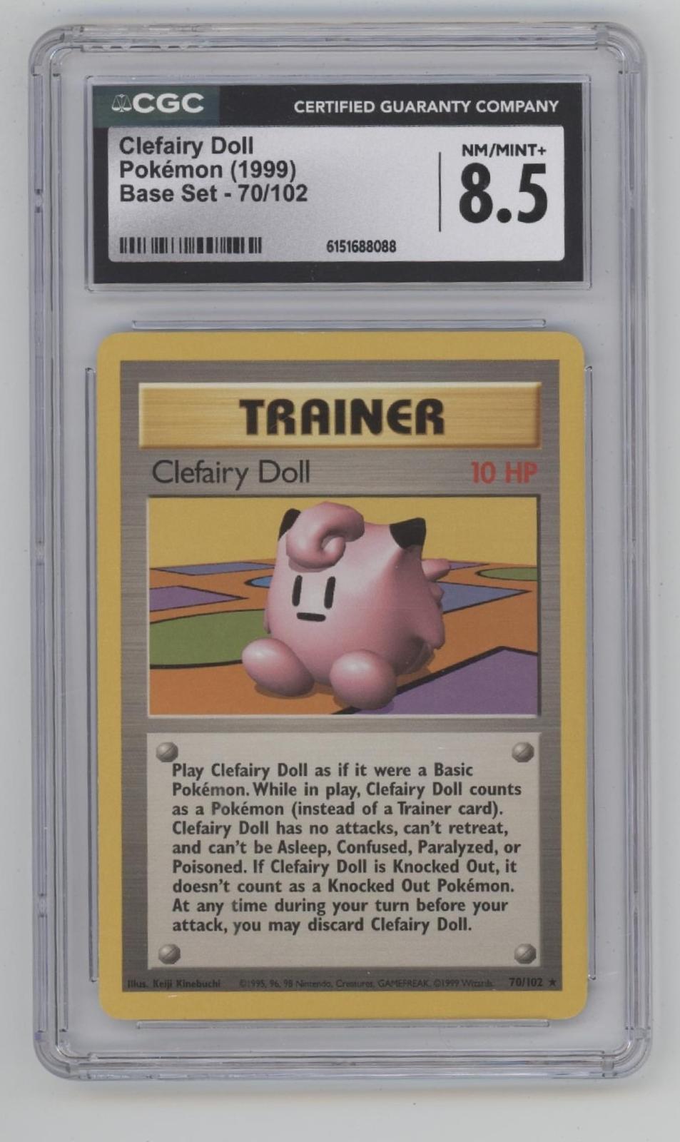 Clefairy Doll Pokemon Base Set #70 CGC 8.5