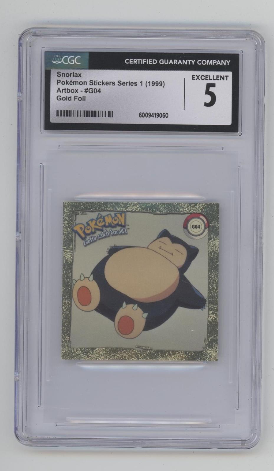 Snorlax Pokemon Artbox Sticker Series 1 Gold Foil #G04 CGC 5