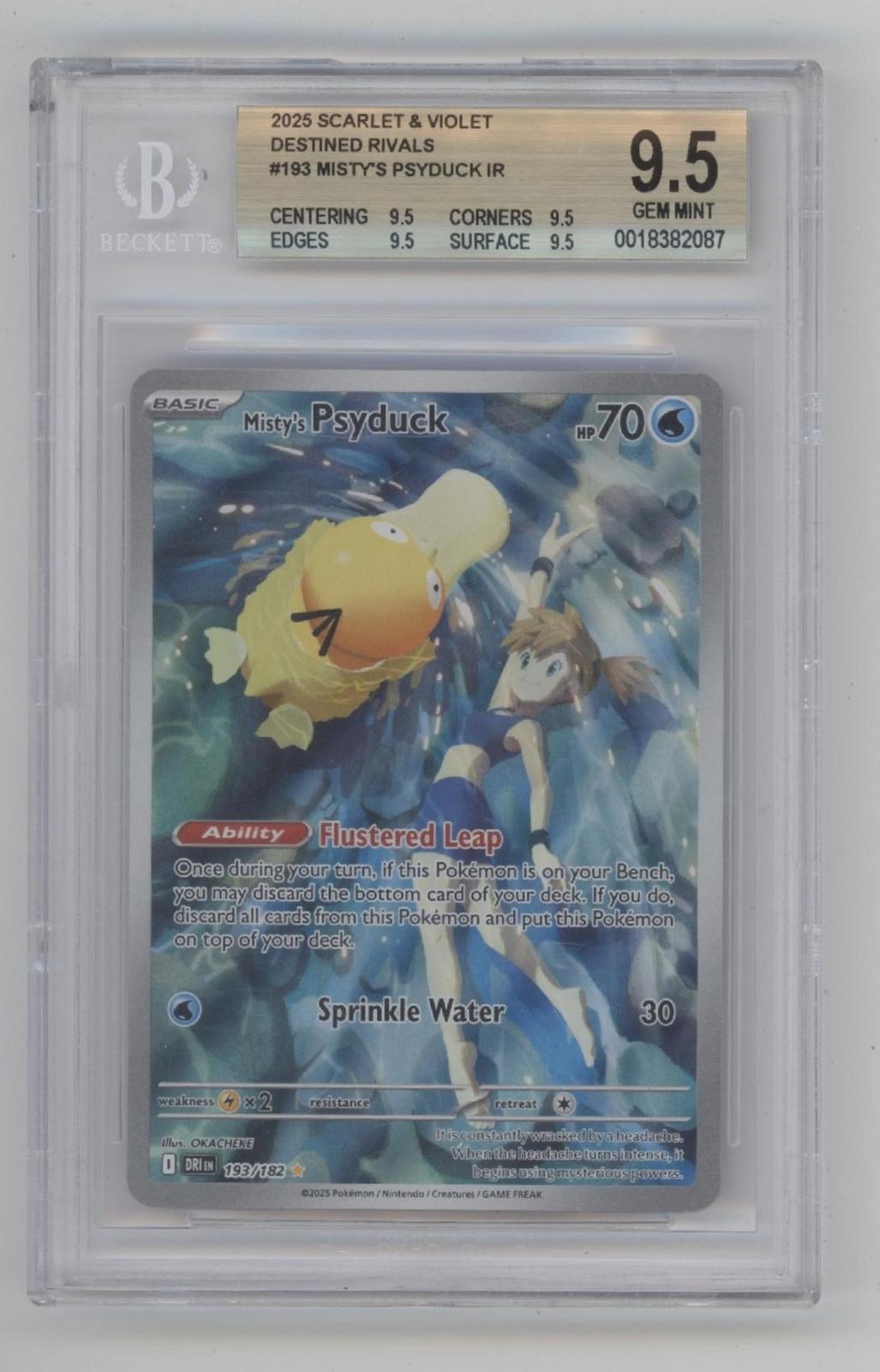 Misty's Psyduck Pokemon Destined Rivals Illustration Rare #193 Beckett 9.5