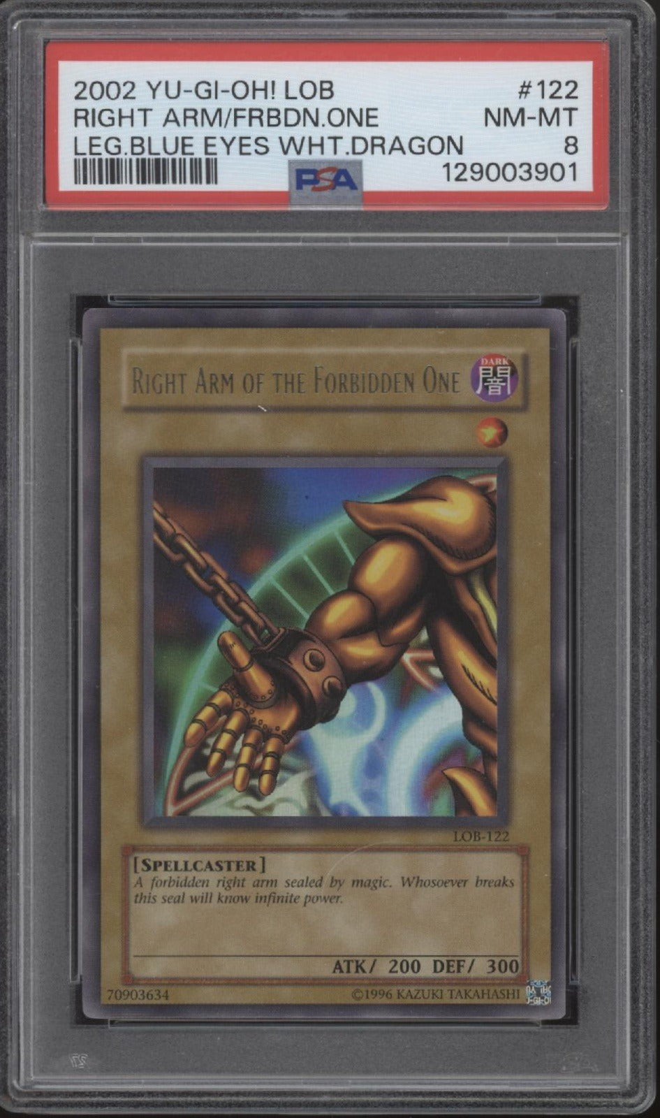 Right Arm of the Forbidden One Yu-Gi-Oh! LOB #122 PSA 8
