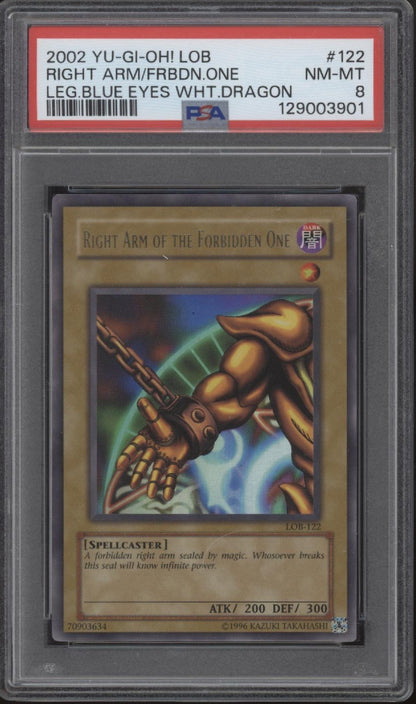 Right Arm of the Forbidden One Yu-Gi-Oh! LOB #122 PSA 8
