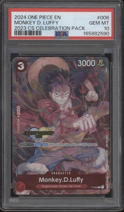 Monkey D Luffy One Piece Card Game 2023 CS Celebration Pack #006 PSA 10