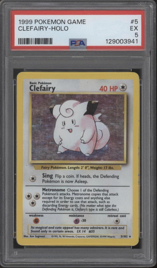 Clefairy Pokemon Base Set Holo #5 PSA 5