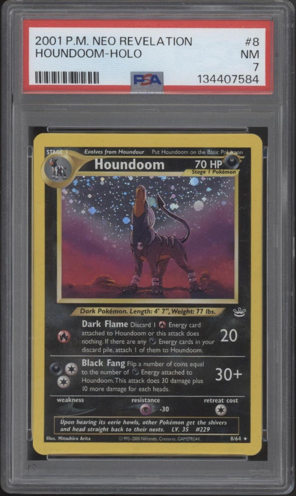 Houndoom Pokemon Neo Revelation Holo #8 PSA 7
