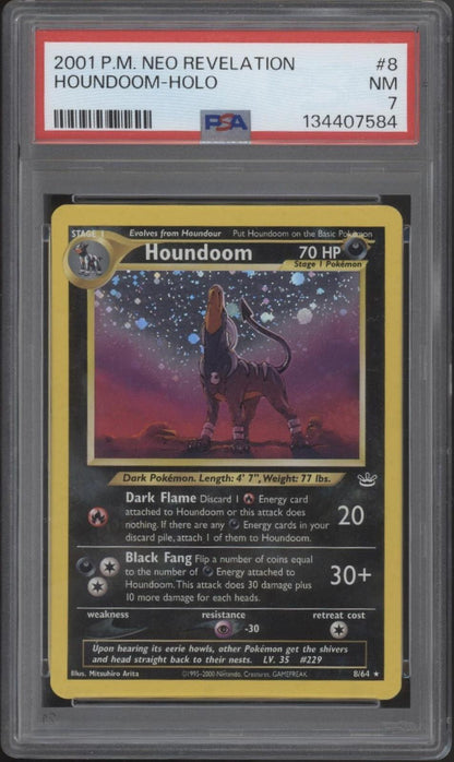 Houndoom Pokemon Neo Revelation Holo #8 PSA 7