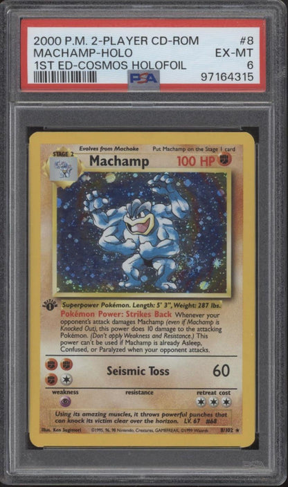 Machamp Pokemon CD-Rom Cosmos Holo 1st Edition #8 PSA 6