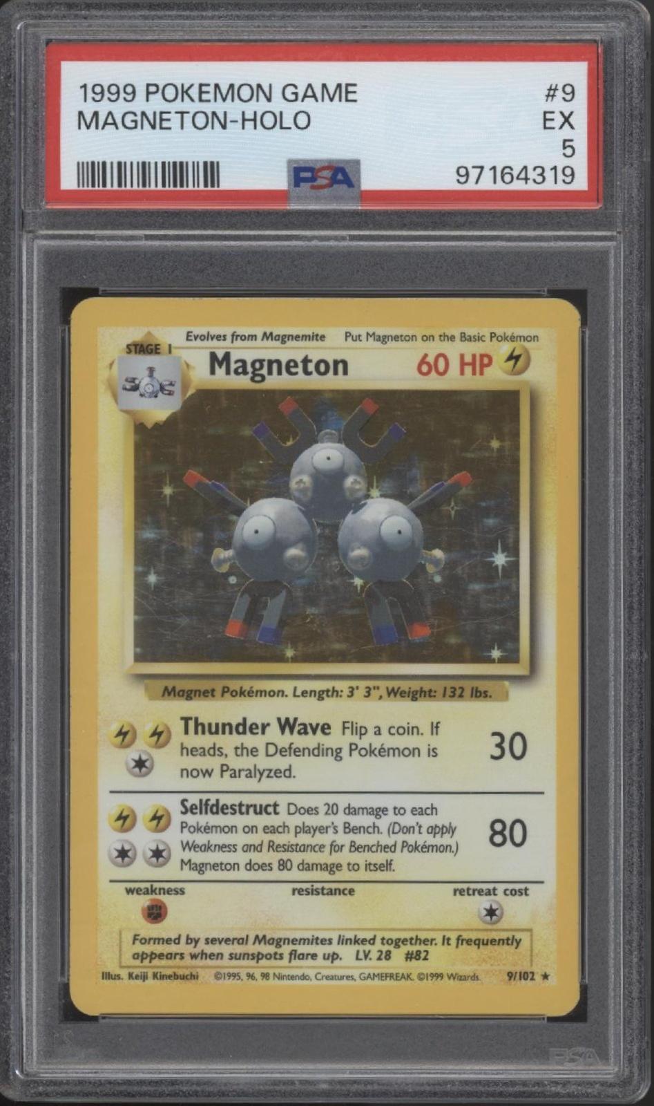 Magneton Pokemon Base Set Holo #9 PSA 5