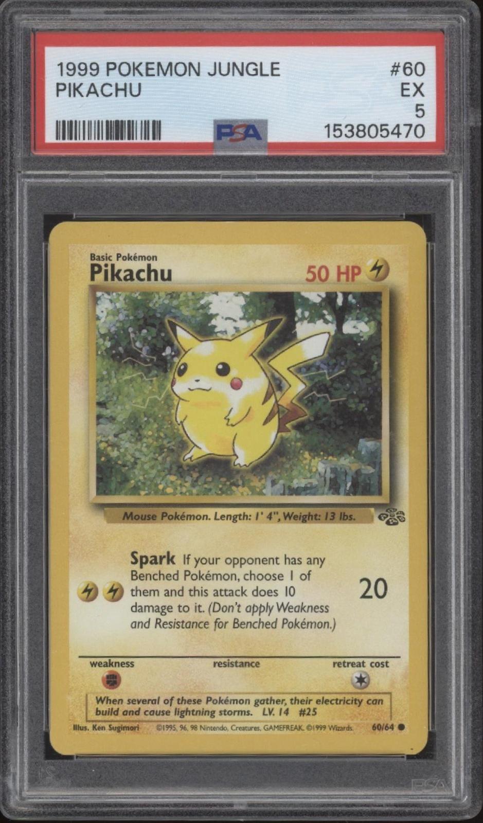 Pikachu Pokemon Jungle #60 PSA 5
