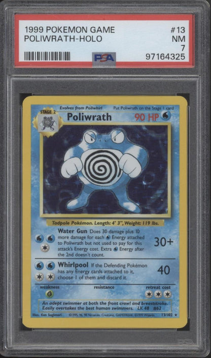 Poliwrath Pokemon Base Set Holo #13 PSA 7