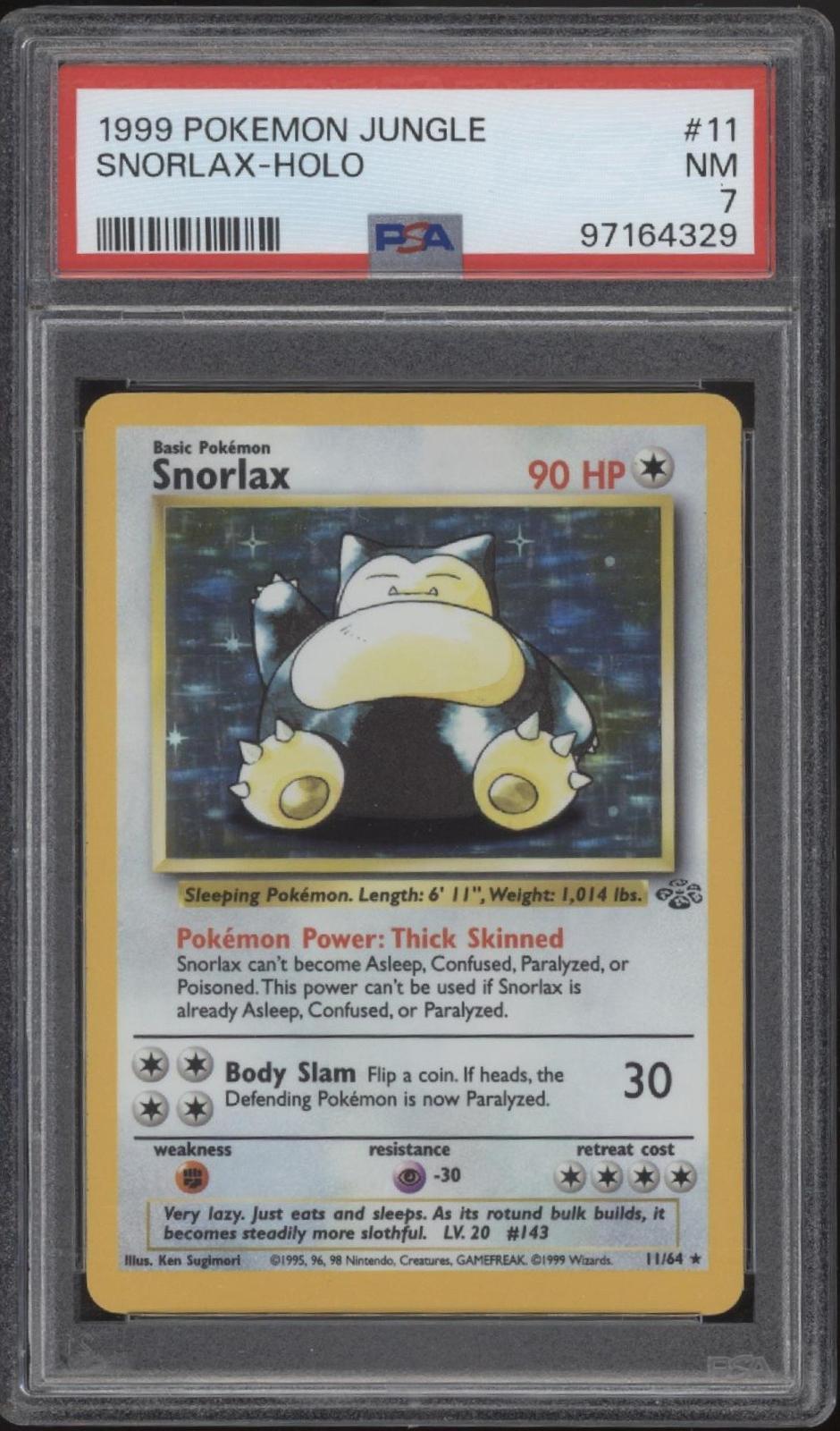 Snorlax Pokemon Jungle Holo #11 PSA 7