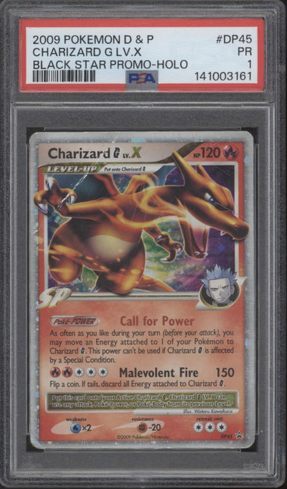 Charizard G Lv X Pokemon Diamond & Pearl Black Star Promo Holo #DP45 PSA 1