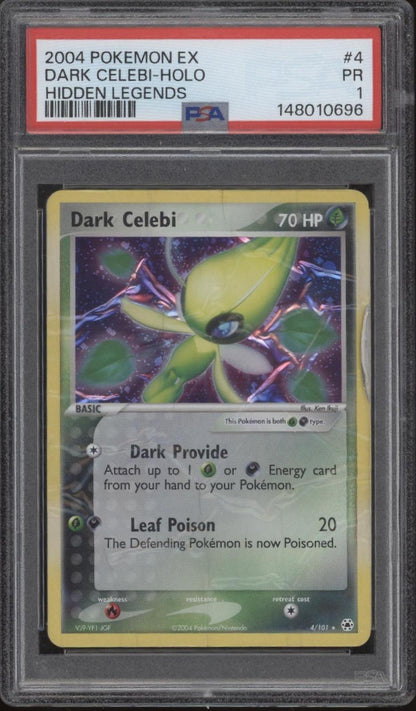 Dark Celebi Pokemon Hidden Legends Holo #4 PSA 1