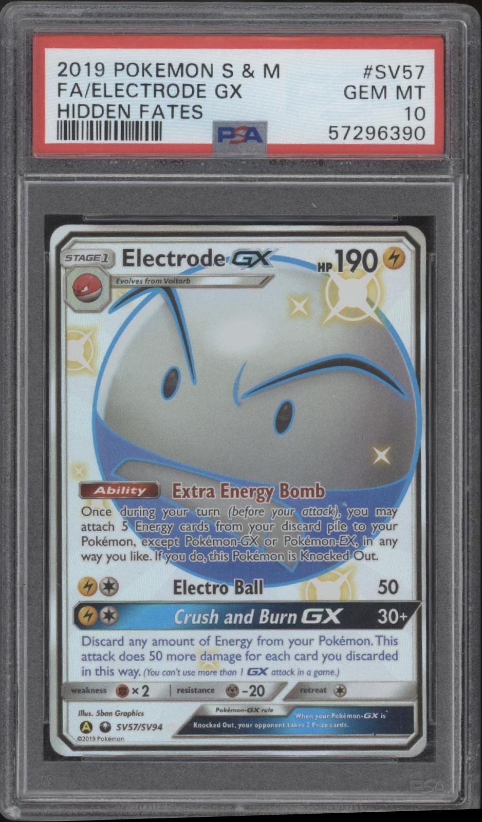 Electrode GX Pokemon Hidden Fates Full Art #SV57 PSA 10