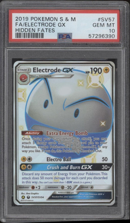 Electrode GX Pokemon Hidden Fates Full Art #SV57 PSA 10