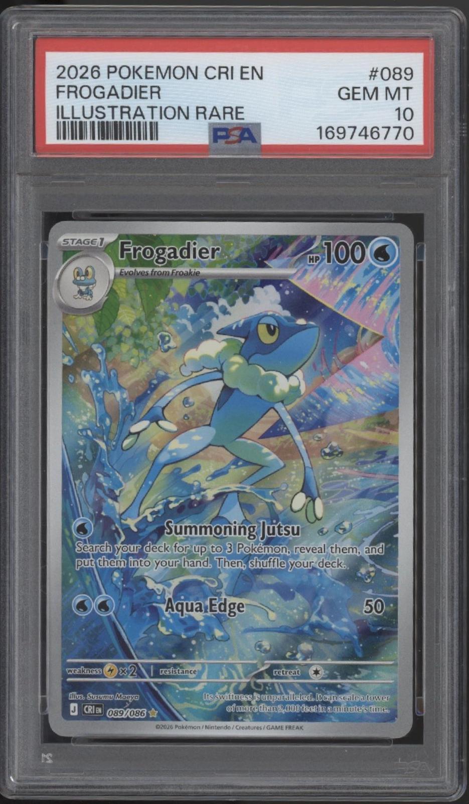 Frogadier Pokemon Chaos Rising Illustration Rare #089 PSA 10