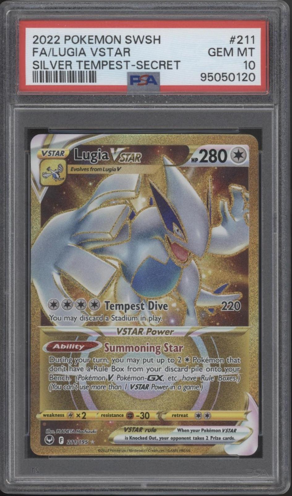 Lugia VSTAR Pokemon Silver Tempest Secret Full Art #211 PSA 10