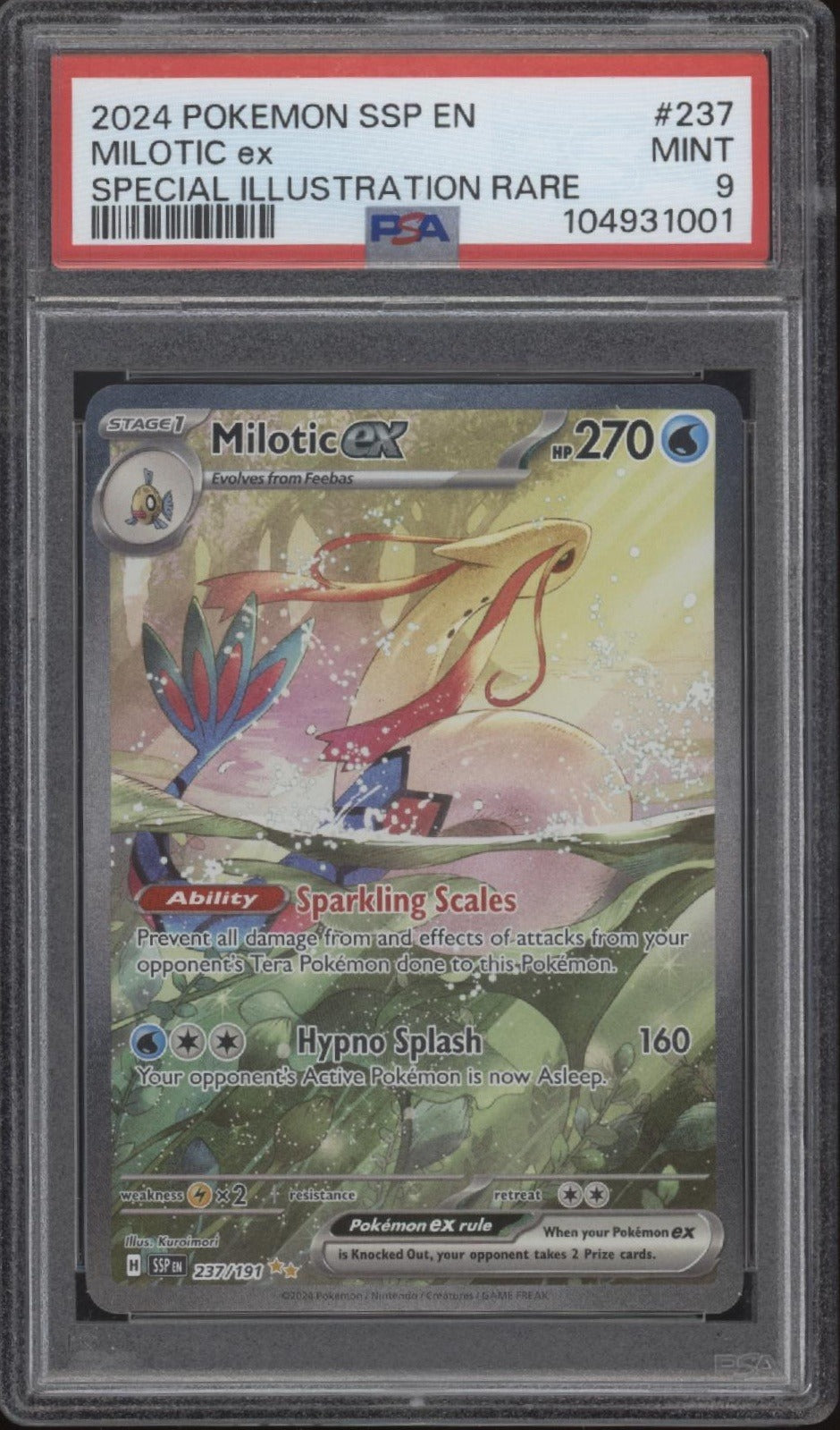 Milotic ex Pokemon Surging Sparks Special Illustration Rare #237 PSA 9