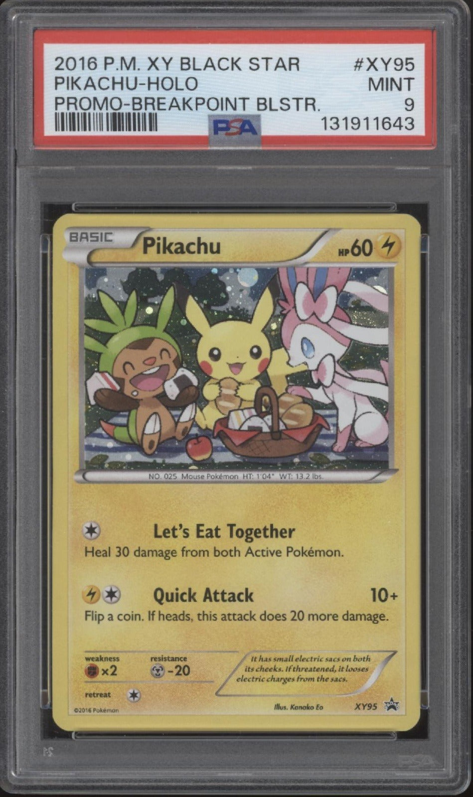 Pikachu Pokemon Breakpoint Blaster Promo Holo #XY95 PSA 9