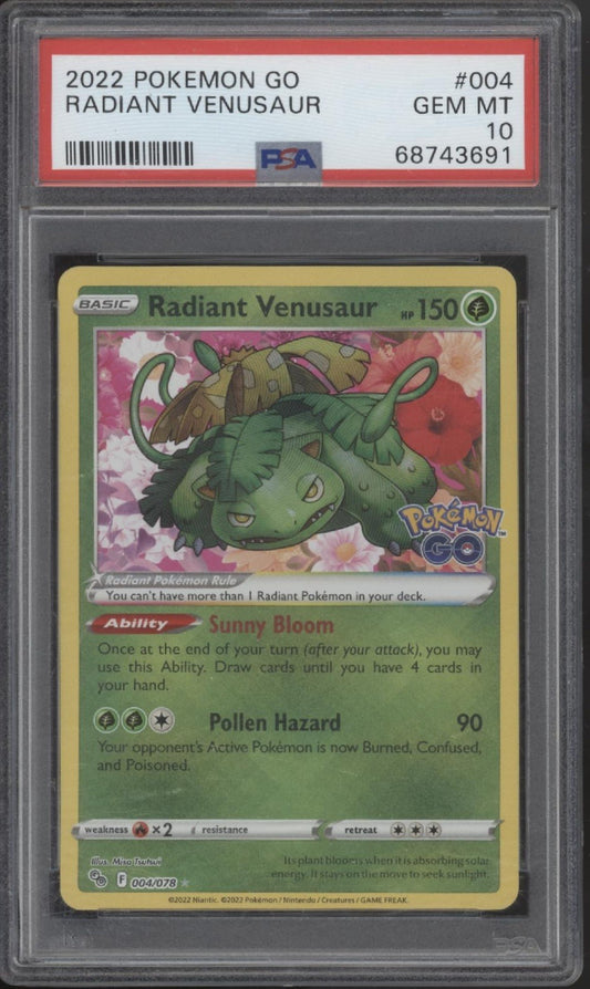 Radiant Venusaur Pokemon GO #004 PSA 10