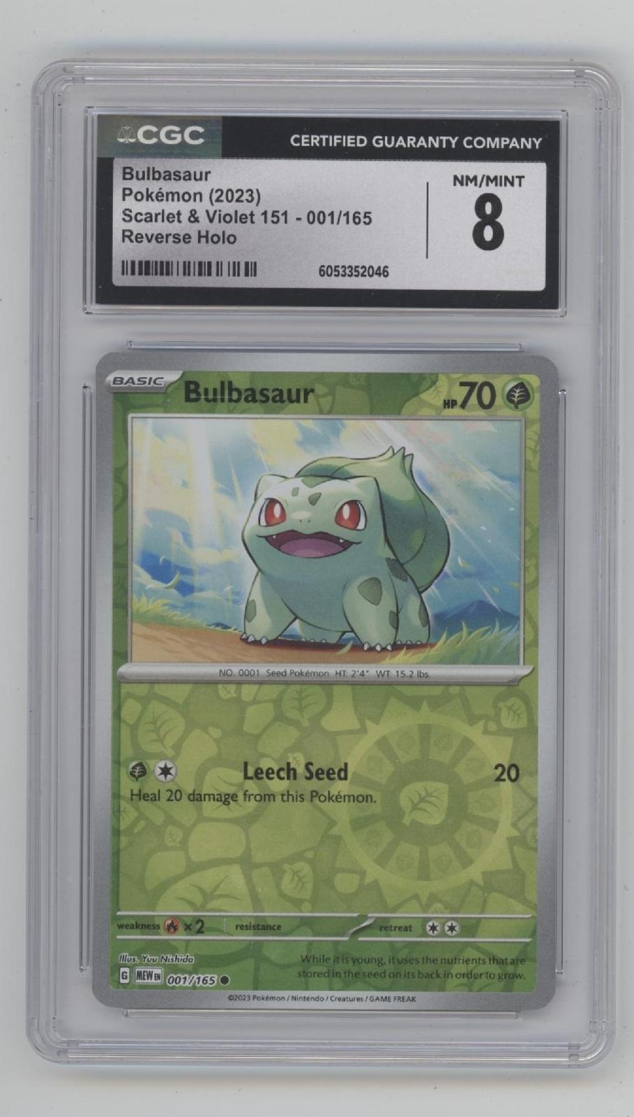 Bulbasaur Pokemon 151 Reverse Holo #001 CGC 8