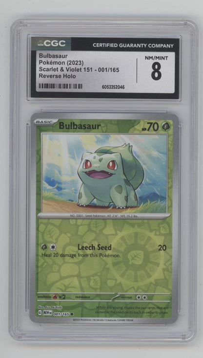Bulbasaur Pokemon 151 Reverse Holo #001 CGC 8